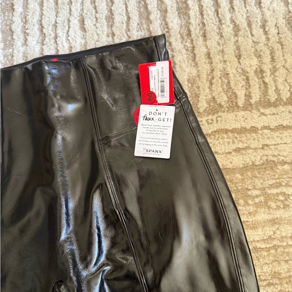 SPANX Patent Leather Black Leggings